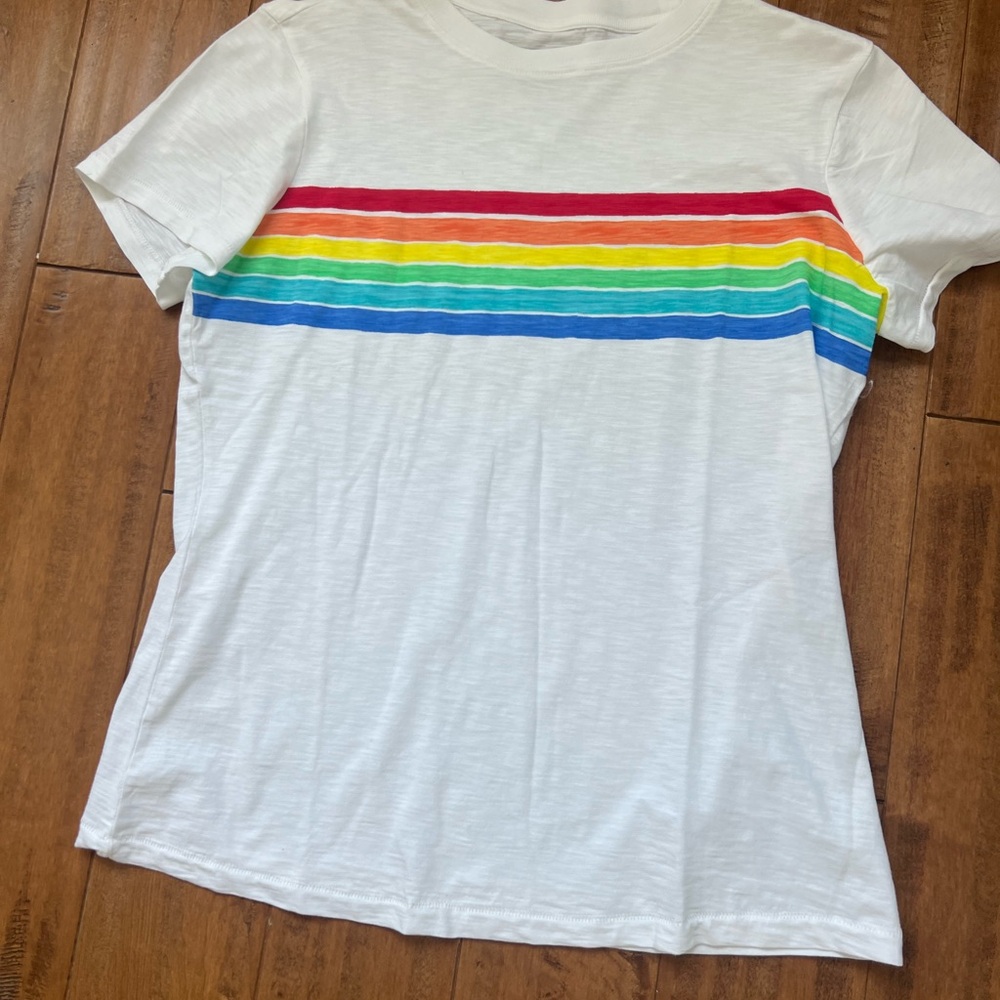 Adult Rainbow Stripe cotton T-Shirt